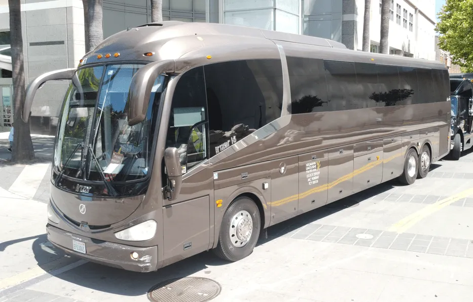Brown Irizar Motorcoach for charter bus rental Brown Irizar Motorcoach for charter bus rental
