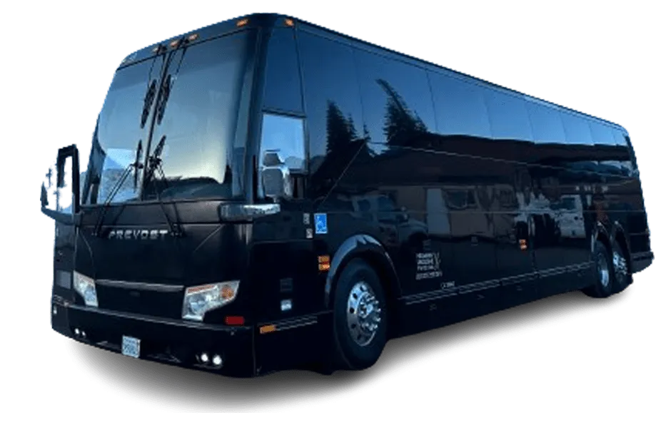 Black Prevost Motorcoach for charter bus rental Black Prevost Motorcoach for charter bus rental